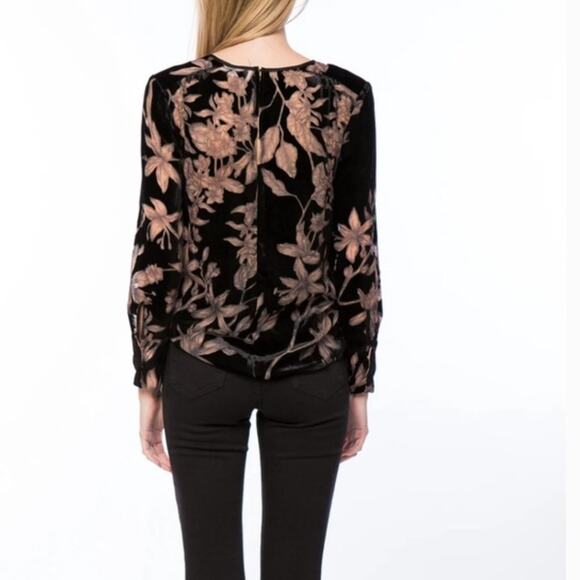 Line & Dot Claudette Velvet Burnout Top - Picture 2 of 5